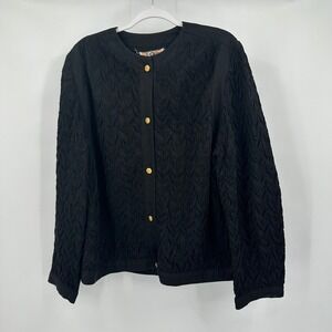 Gene Ewing BIS Womens Minimalist Jacket Size L Vintage 90s Artsy Gold Buttons